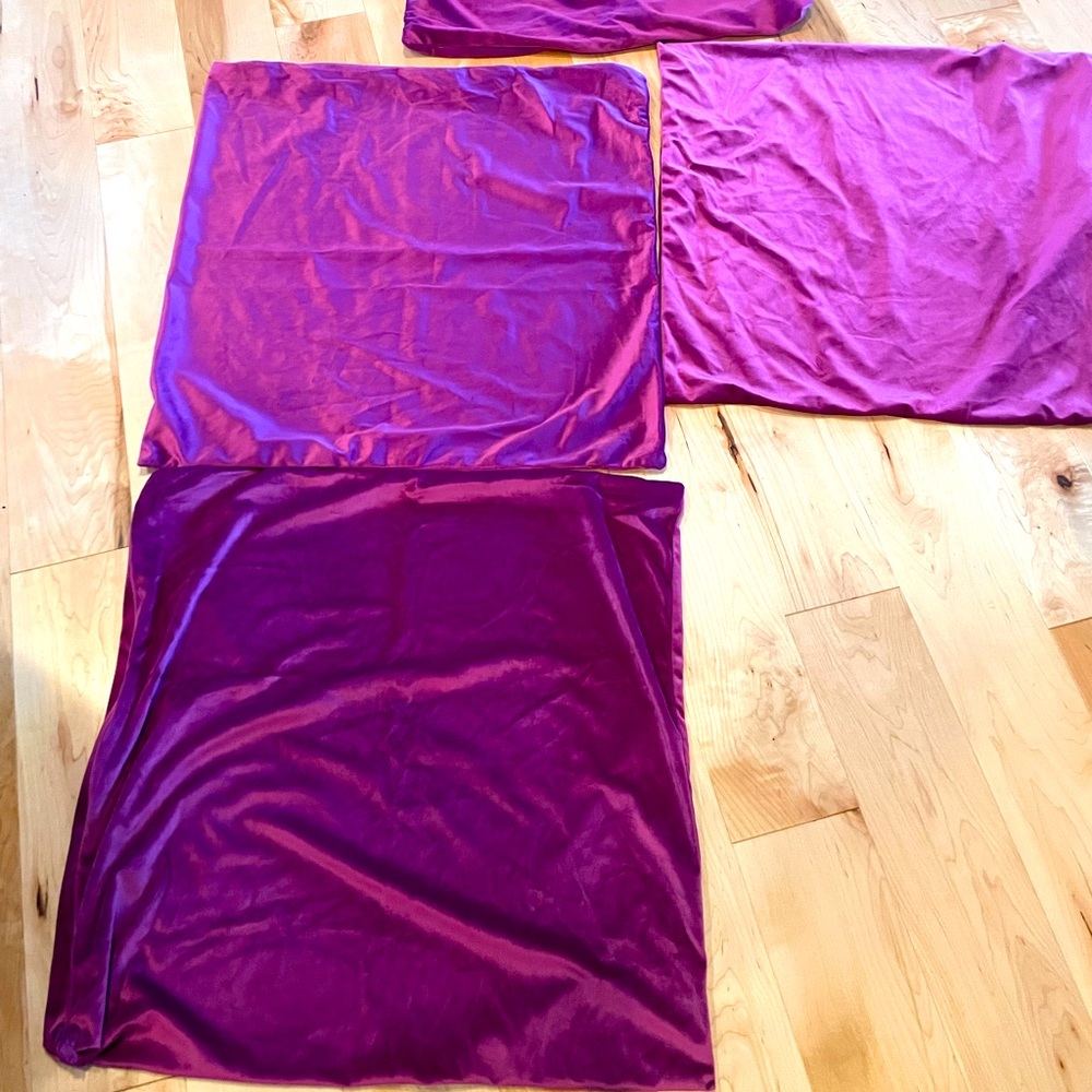 Bright pink magenta velvet pillow case covers euro